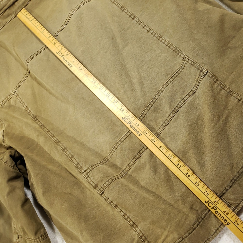 Levis Canvas Jacket Men XL Tan Sherpa Lined Zip In Hood Utility Coat Distressed - Picture 11 of 15